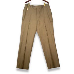 NWT Haggar Khaki Brown Dress Pants Recycled Polyester Classic Fit Men's 36x32